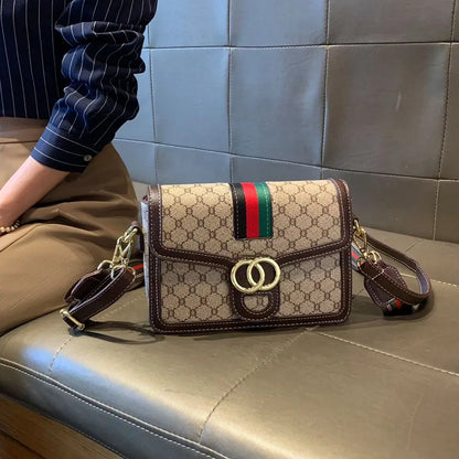 Designer-Style Vintage Small Square Bag - Classic Crossbody Shoulder Handbag