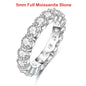 Full Eternity Moissanite Band - 925 Sterling Silver & 18K White Gold, 2/3/4/5mm, D Color VVS1