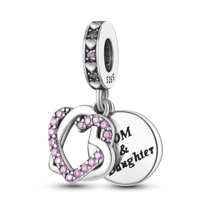 925 Sterling Silver Tree of Life, Peach Heart & Sweet Love Charm Bead | Fits Bracelets & Necklaces