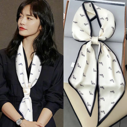 Luxury Long Silk Satin Scarf Belt - Soft Headscarf & Hair Band Accessory