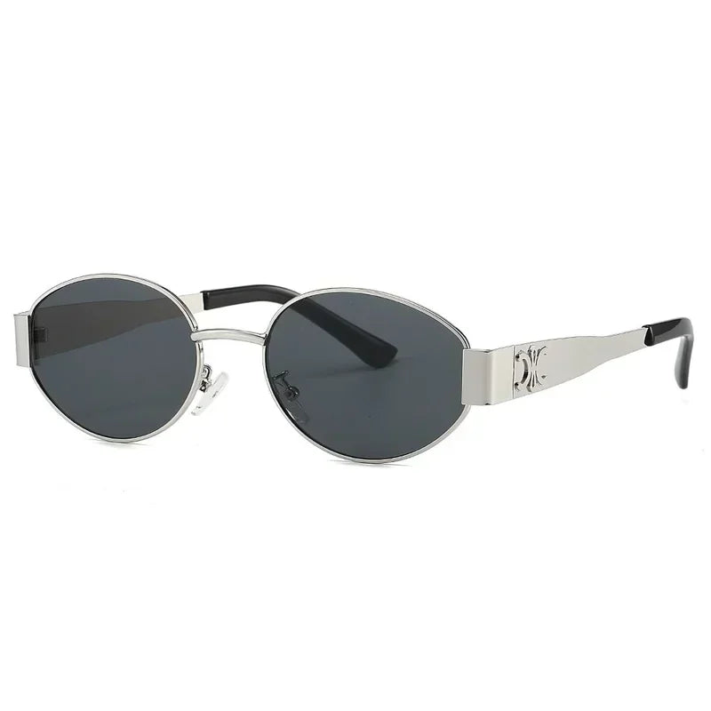 Retro Oval Metal Sunglasses - Luxury Fashion UV400 Unisex Eyewear