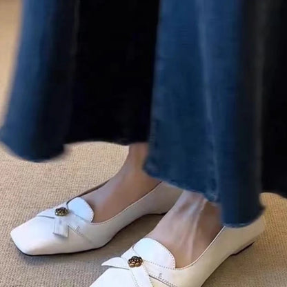 Women's Soft Leather Low Heel Pumps - Versatile Commuter Shoes