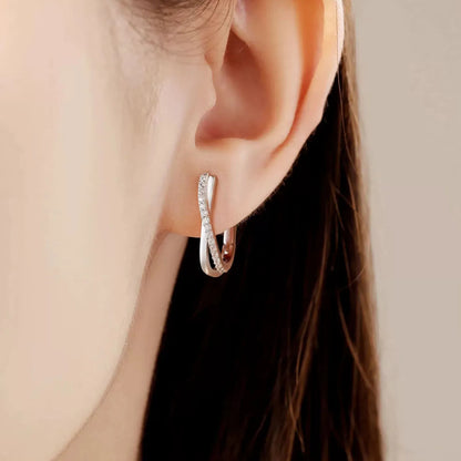 925 Silver Star Twisted Line Earrings Jewelry Versatile Hoop Earrings For Women Jewelry Fine Birthday Party Gifts