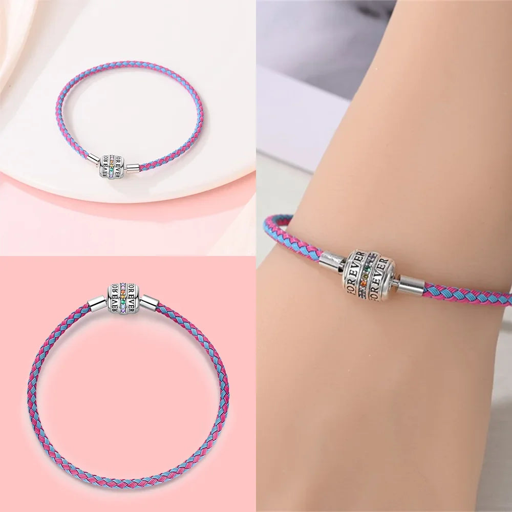 Sterling Silver Purple Dreamcatcher Feather Bracelet - Perfume Bottle Charm