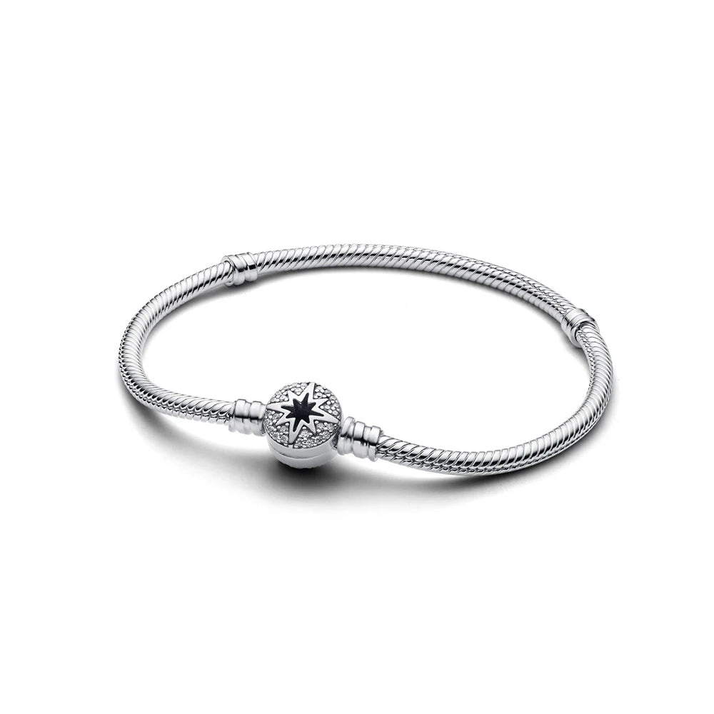 925 Sterling Silver Shell Family Tree Heart Bracelet - Charm Bangle