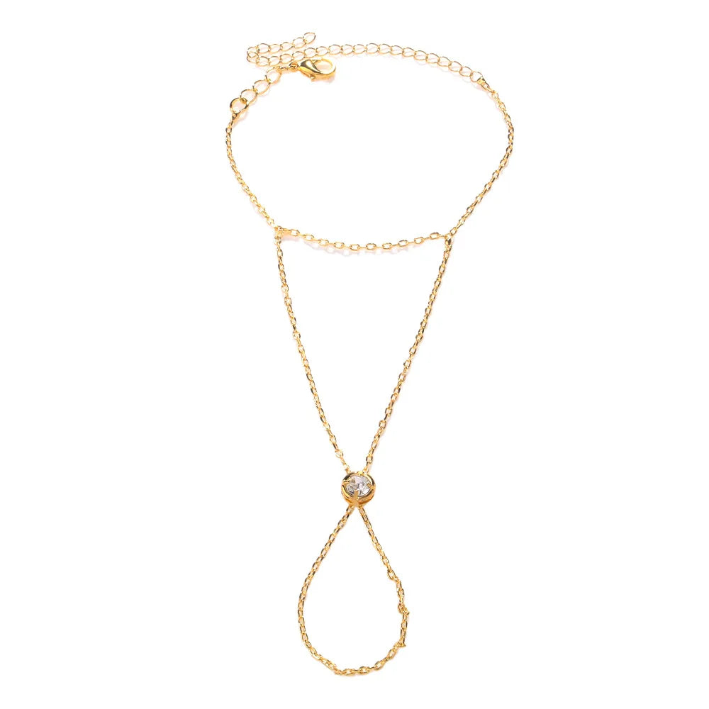 Luxury Zircon Chain Bracelet for Women — Gold & Silver Geometric Hand Jewelry