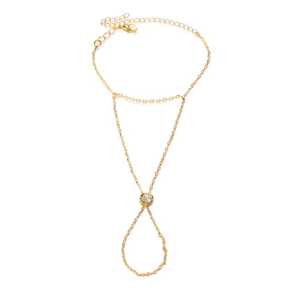 Luxury Zircon Chain Bracelet for Women — Gold & Silver Geometric Hand Jewelry