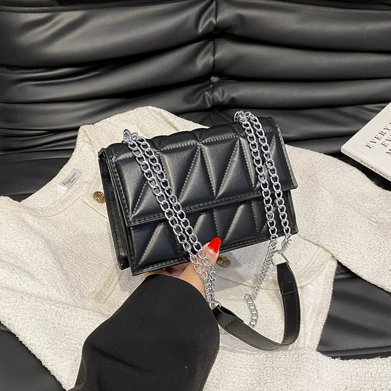 Designer Fashion Women Shoulder Bag Ladies PU Leather Handle Handbags Chain Strap Crossbody Bags for Women