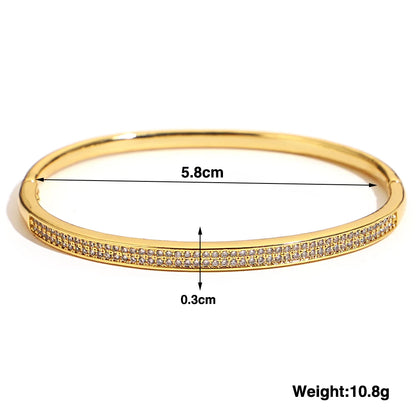 Greatera Trendy Gold Plated 316L Stainless Steel Bangles Bracelets for Women Delicate Cubic Zirconia Bracelet Party Jewelry 2024