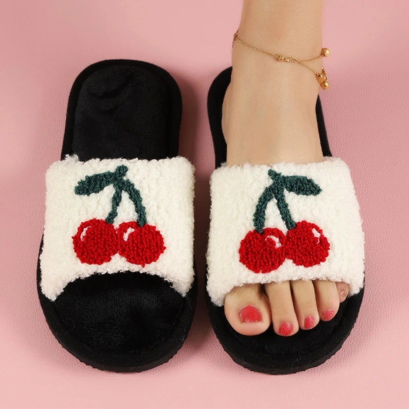 Women's Plush Furry Slippers - Soft Cozy Indoor Outdoor House Shoes