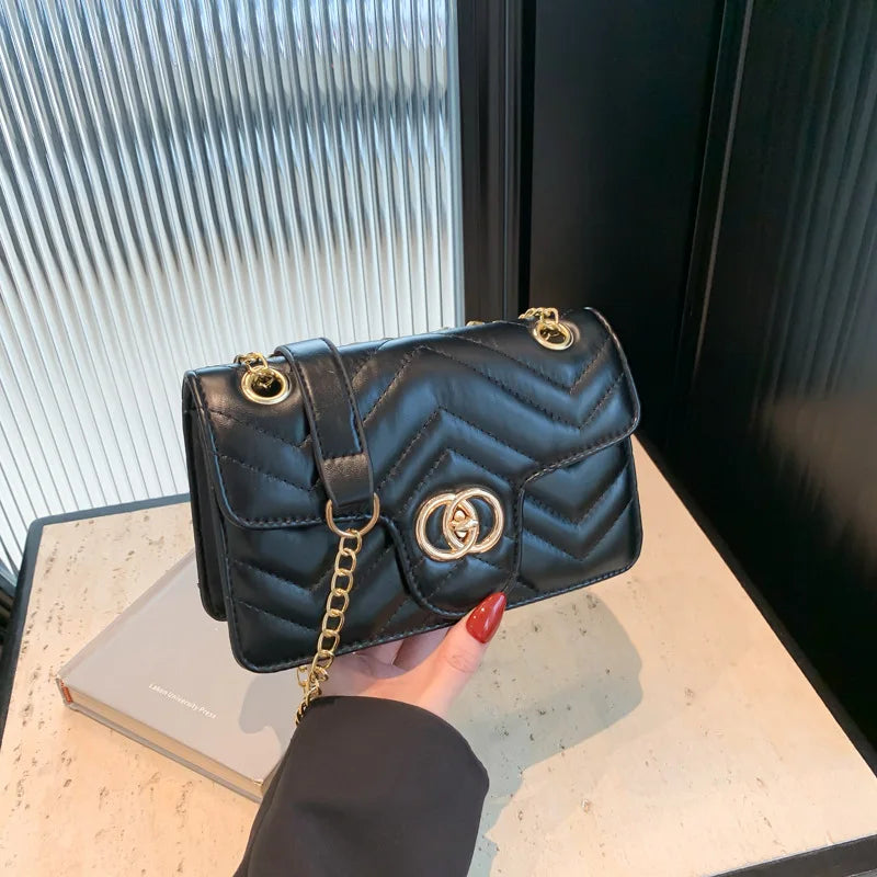 2025 new stylish niche shoulder bag, diamond grid small square bag, fashionable chain crossbody bag, women's minimalist bag