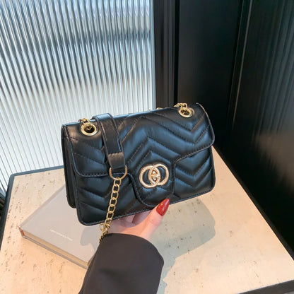 2025 new stylish niche shoulder bag, diamond grid small square bag, fashionable chain crossbody bag, women's minimalist bag