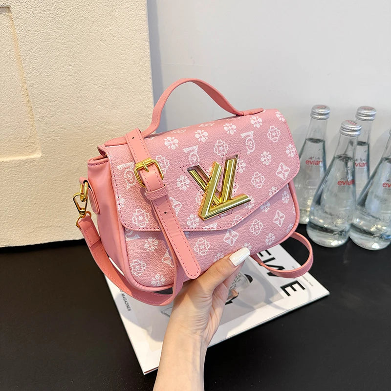 Women's Popular Classic Messenger Bag, Elegant Leather Crossbody Style For Ladies From Luxury Brand By Famous Designer