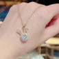1 Pcs Light Luxury Cool Wind Animal Series Goldplated Copper Pendant With Stainless Steel Chain Combination Necklace