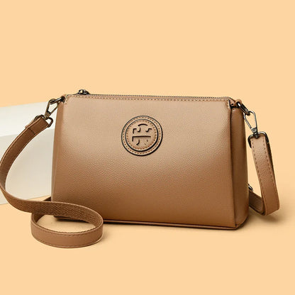 2025 Luxury Genuine Leather Handbag for Women - Soft Leather Shoulder Tote & Crossbody Bag for Middle-Aged Ladies & Mothers