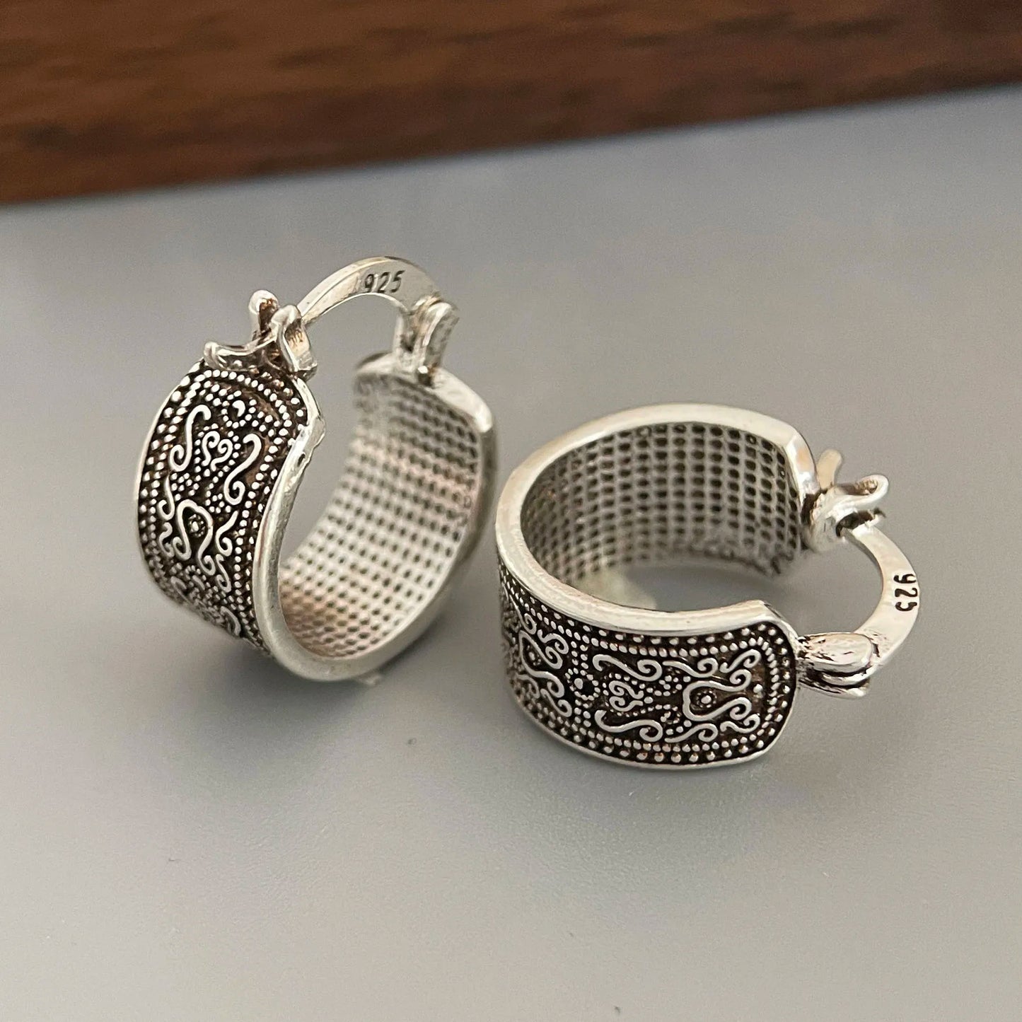 Sterling Silver Earrings For Women Trendy Simple Retro Flower Earring Jewelry Prevent Allergy Party Christmas Accessories