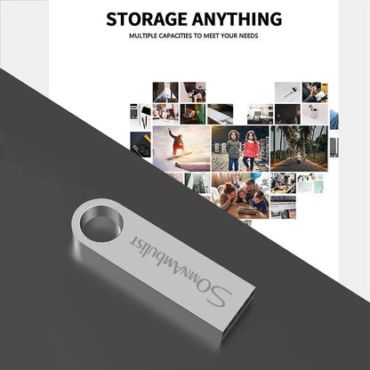 USB Flash Drive | High-Speed USB 2.0 Metal Pen Drive | 4GB to 128GB | Silver & Black