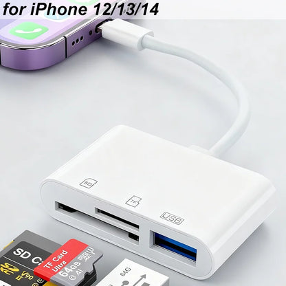 New 5 In 1 SD Card Reader USB HUB for iPhone 12 13 14 15 16 17 Huawei USB 3.0 Type C to SD TF Card Memory Reader OTG Adapter