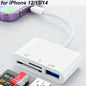 New 5 In 1 SD Card Reader USB HUB for iPhone 12 13 14 15 16 17 Huawei USB 3.0 Type C to SD TF Card Memory Reader OTG Adapter