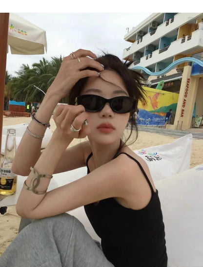 2024 New Fashion Oval Sunglasses Women Men Trendy Cool Sun Glasses Ladies Street Shot Retro Premium Eyewears Gafas De Sol UV400