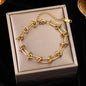 EILIECK 316L Stainless Steel Twisted Bracelet Bangles For Women Trendy 18K Gold Plated Wrist Chain Waterproof Jewelry Gift Party
