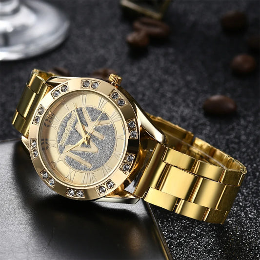 Minimalist Diamond Quartz Watch - Stainless Steel Bracelet Watch for Women & Men
