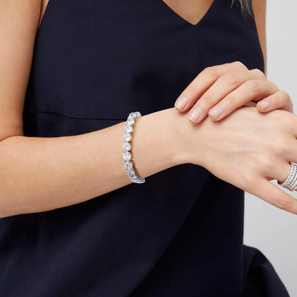 Moissanite Tennis Bracelet - 925 Sterling Silver & 18K White Gold, 3mm to 6.5mm, GRA Certified