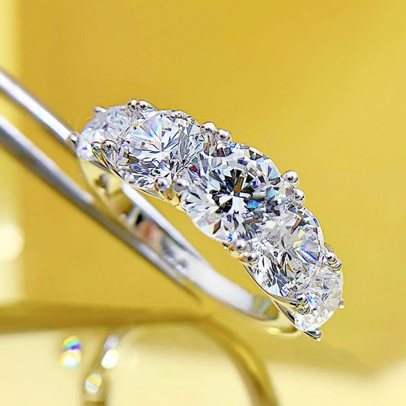 925 Sterling Silver 3.6 Carat Zirconia Diamond Ring | Luxury Wedding Band for Women