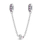 925 Sterling Silver Heart, Infinity & Triple Jewel Safety Chain Charm | Fits Pandora & Most Bracelets