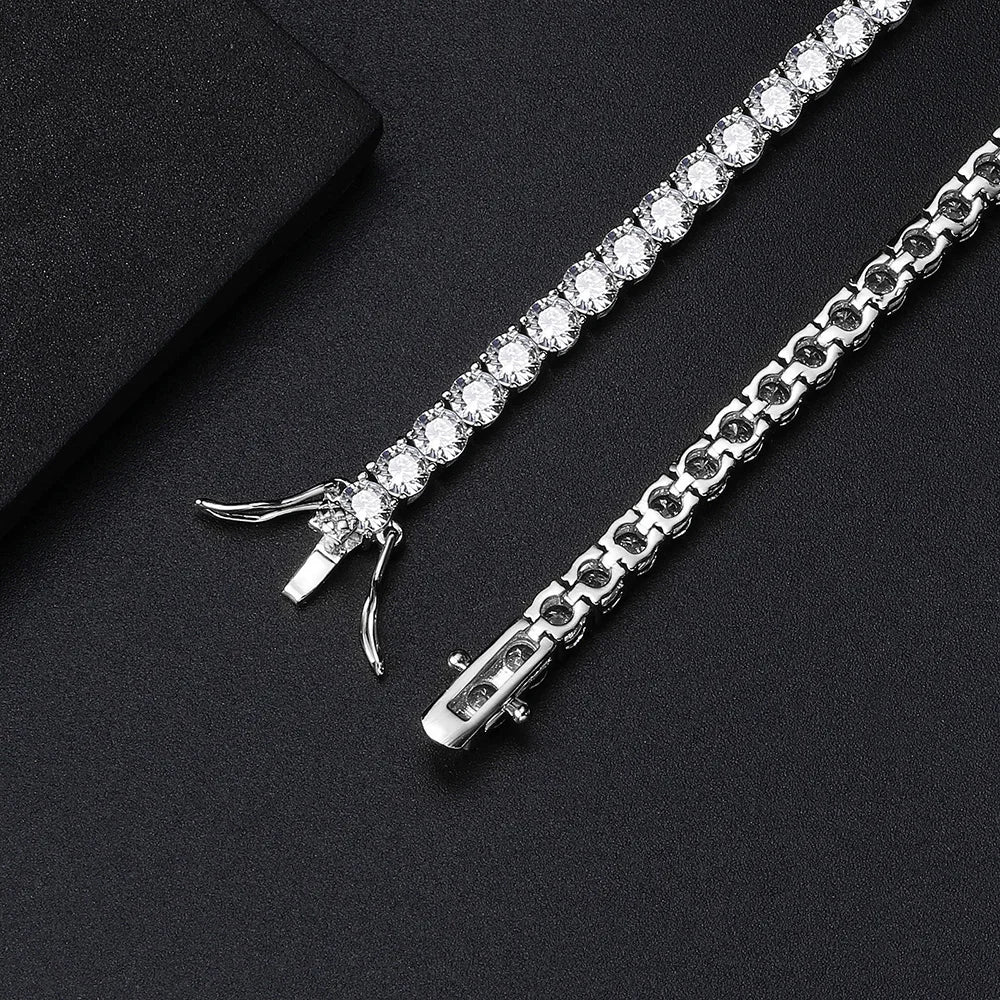 Moissanite Tennis Bracelet - 925 Sterling Silver, D Color VVS1, GRA Certified