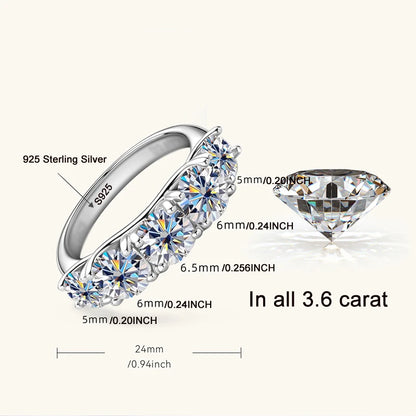 925 Sterling Silver 3.6ct Zirconia Diamond Wedding Band | Luxury Proposal Ring for Women