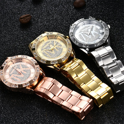 Minimalist Diamond Quartz Watch - Stainless Steel Bracelet Watch for Women & Men