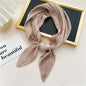 New Floral Print Pleated Silk Scarf Square Neck Scarves Crinkle Hair Bands Scarf Bandana Satin Hijab Head Wraps Neckerchief