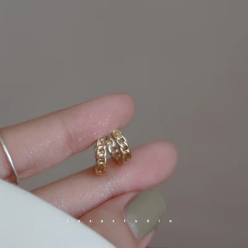 925 Sterling Silver Earrings Fashionable New Style for Women Elegant Niche High End Simple and Plain Ear Ornaments