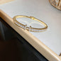 Class Crystal Letter Geometric Women's Bracelet Fashion Bracelet Personalized Versatile Minimalist Bangles for Women