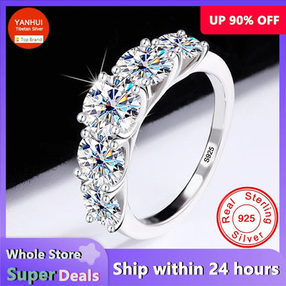 925 Sterling Silver 3.6ct Zirconia Diamond Wedding Band | Luxury Proposal Ring for Women