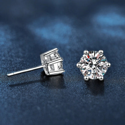 Real Moissanite Stud Earrings — D Color VVS1 925 Sterling Silver | 0.5–3ct