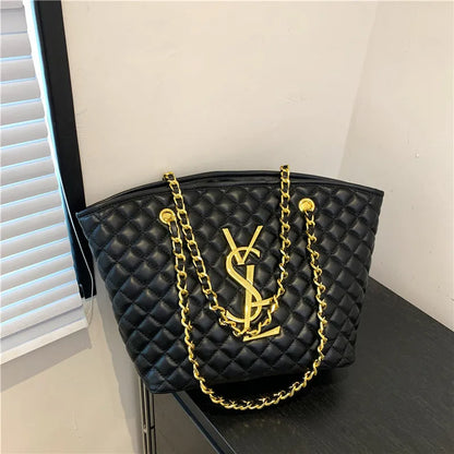 2025 New Designers' Large Capacity Ladies' Bags - Luxurious Retro Diamond Pattern Shoulder Bags with High-Quality Texture Tote B