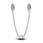 925 Sterling Silver Heart, Infinity & Triple Jewel Safety Chain Charm | Fits Pandora & Most Bracelets