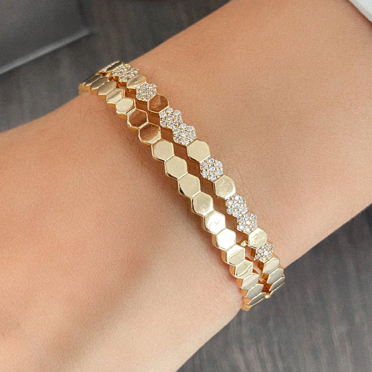 Titanium Steel 18kGold Plated Bangles for Women Girls Trend Waterproof Jewelry Luxury Sparkling Zircon Cuff Bracelet Bangle