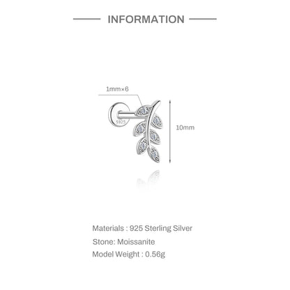Moissanite Stud Earrings - 925 Sterling Silver, 0.03-1.2ct, D Color, GDTC Certified