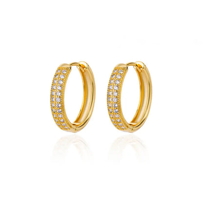Shiny Zircon Circle Square Hoop Earrings for Women Gold Color Stainless Steel Earrings Luxury Christmas Jewelry Wedding aretes