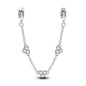 925 Sterling Silver Heart, Infinity & Triple Jewel Safety Chain Charm | Fits Pandora & Most Bracelets