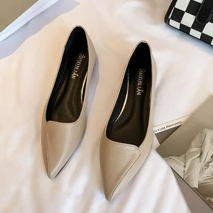 Women's Classic Pointed Toe Flats - Business Office Shoes