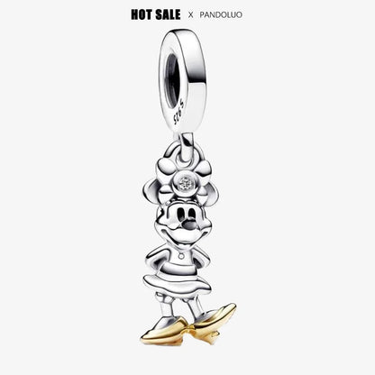 925 sterling silver charm Stitch Charm bead,Original Women Bracelet ,Necklace Pendant Jewelry Holiday gift