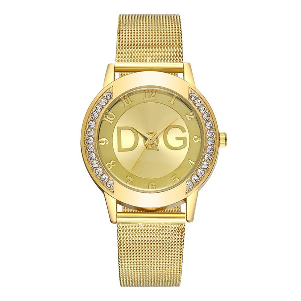 Starry Sky Diamond Watch - Luxury Gold Mesh Strap Quartz Watch for Women