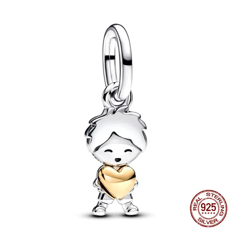 Sterling Silver Character Pendant Charm Bead - Bracelet Necklace Accessory