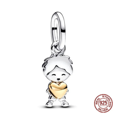 Sterling Silver Character Pendant Charm Bead - Bracelet Necklace Accessory