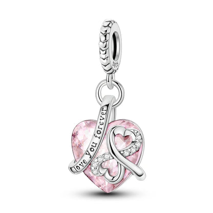 925 Sterling Silver Tree of Life, Peach Heart & Sweet Love Charm Bead | Fits Bracelets & Necklaces