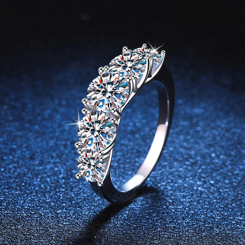 925 Sterling Silver 3.6ct Zirconia Diamond Wedding Band | Luxury Proposal Ring for Women